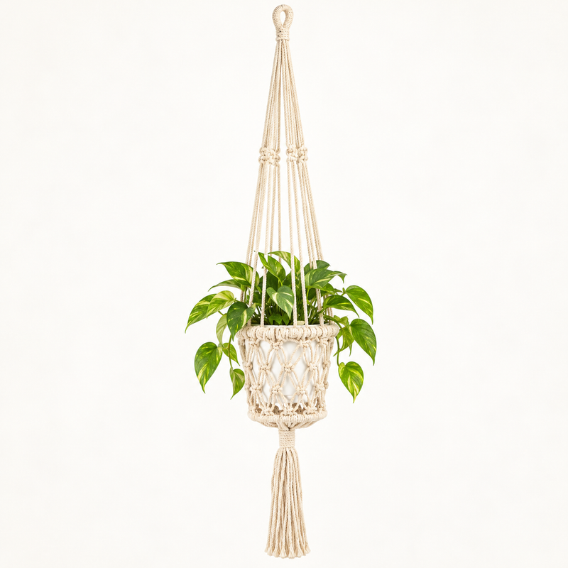 Suspension pour Plante en Macramé - Naturel