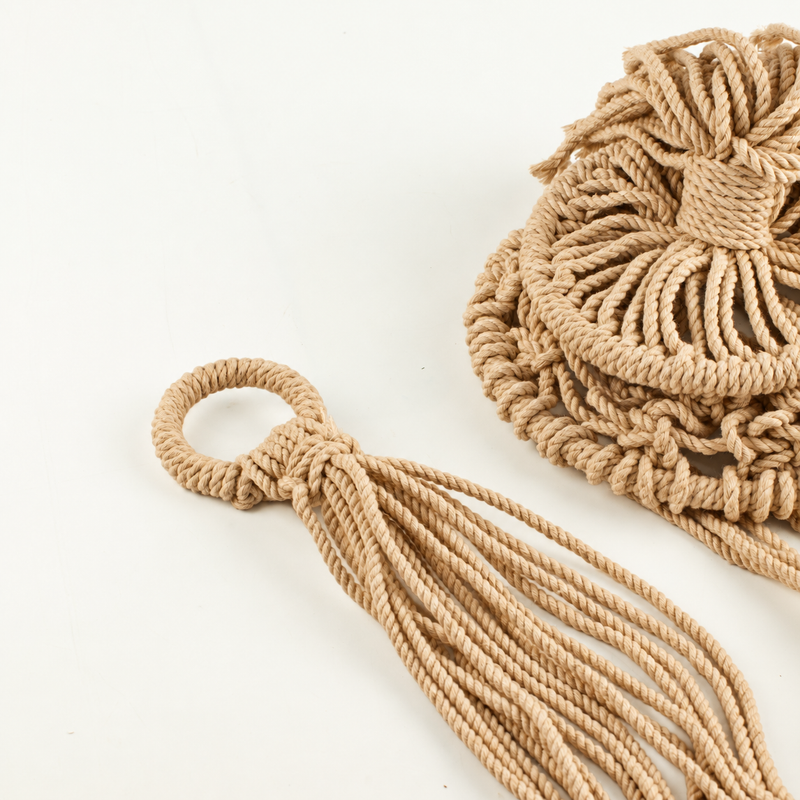 Suspension pour Plante en Macramé - Camel