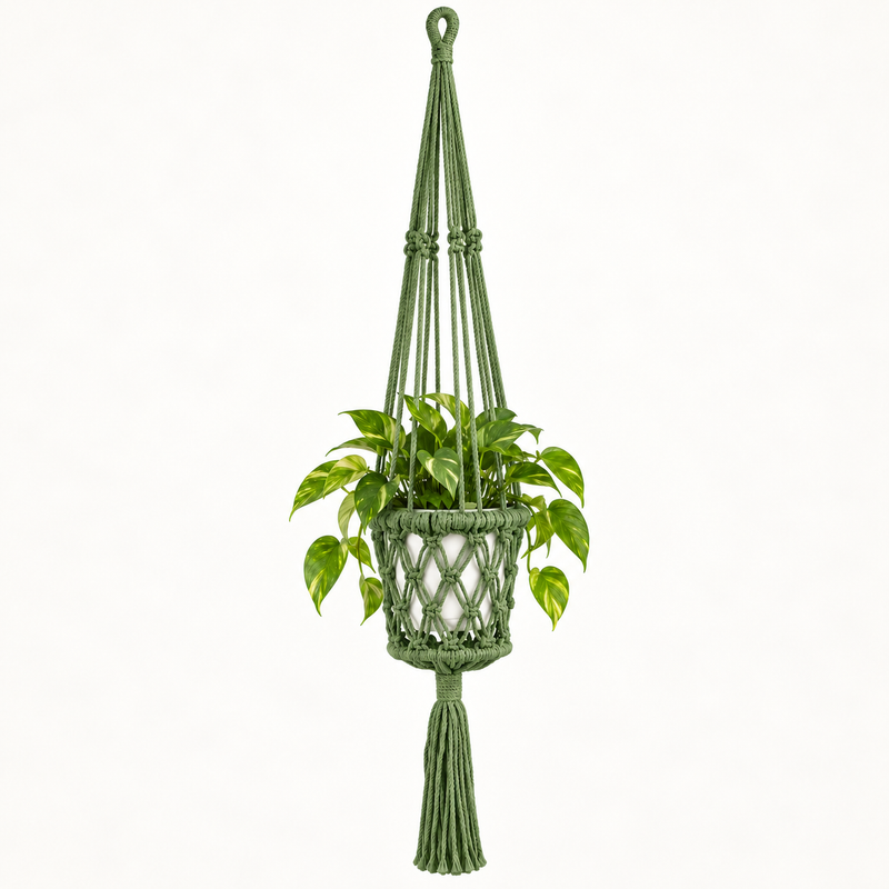 Suspension pour Plante en Macramé - Vert