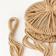 Grand Porte-Pot en Macramé - Camel
