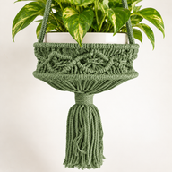 Grand Porte-Plante en Macramé - Vert