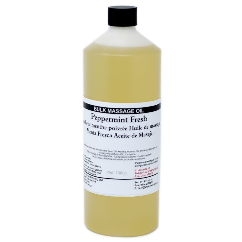 Huile de bain et de Massage - Fraicheur Menthe Poivrée 1L