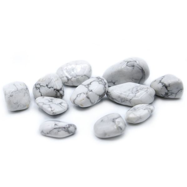 Larges Pierres Roulées- Howlite - blanc