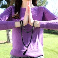 Mala tibétain Agate noir