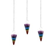 Pendule en Gemmes Chakra Style 7 Tranches