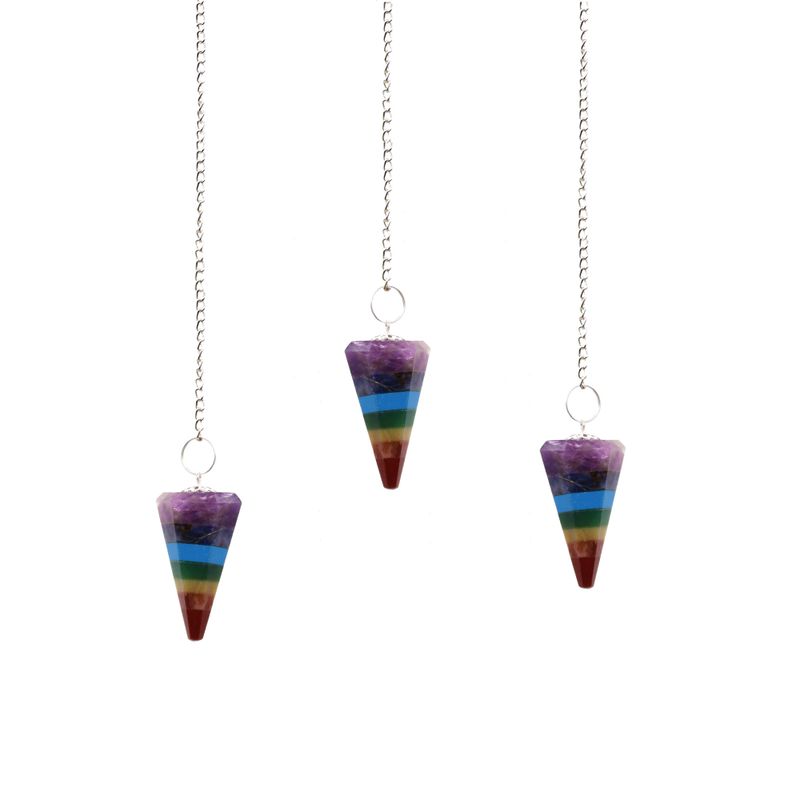 Pendule en Gemmes Chakra Style 7 Tranches