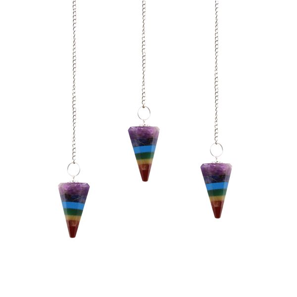 Pendule en Gemmes Chakra Style 7 Tranches