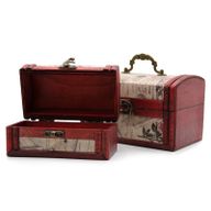 Boite Style Colonial Set de 2 - Imp. Rose