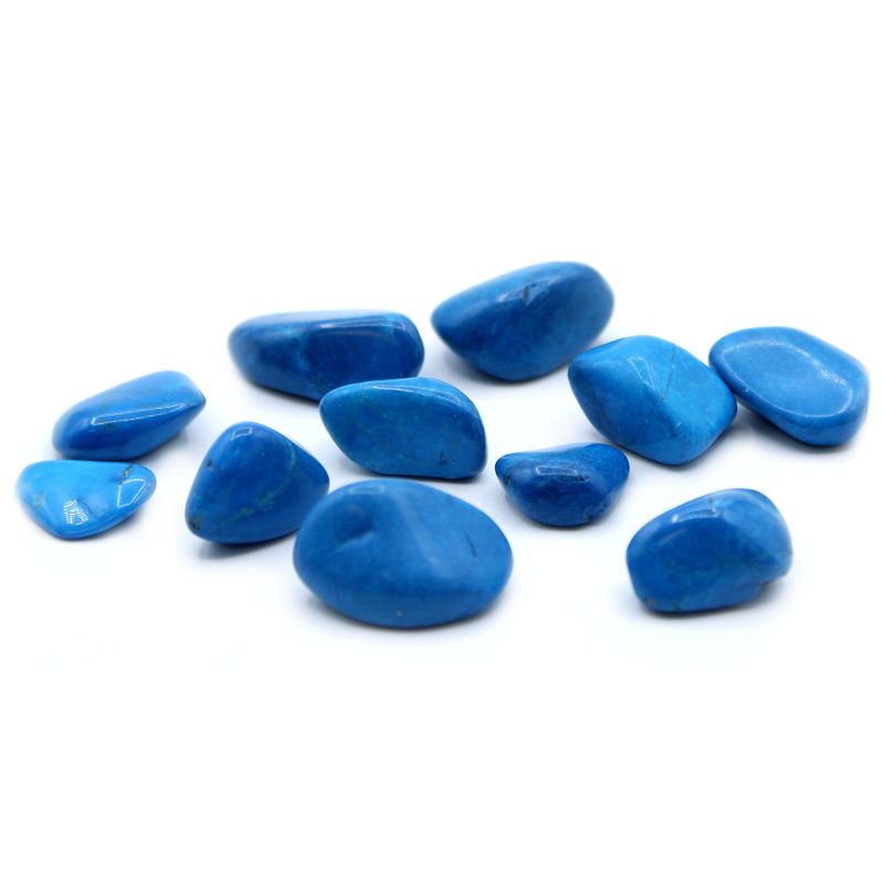 Larges Pierres Roulées - Howlite Bleu