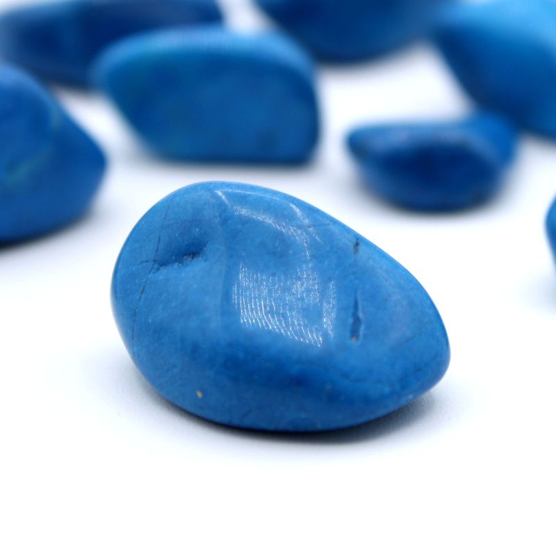 Larges Pierres Roulées - Howlite Bleu