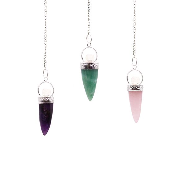 Pendule en Gemmes Cône et Argent - Assortiment