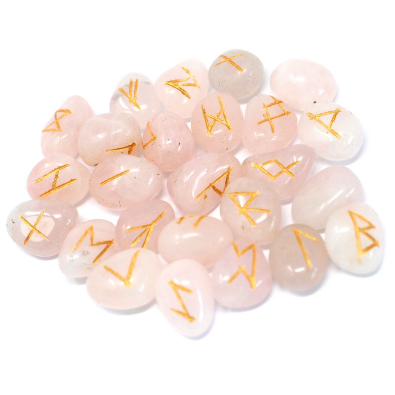 Pierres Runiques Indiennes dans sachet - Quartz Rose