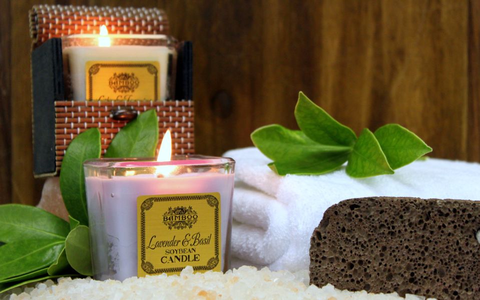 Bougie à la cire de soja - Concombre et menthe