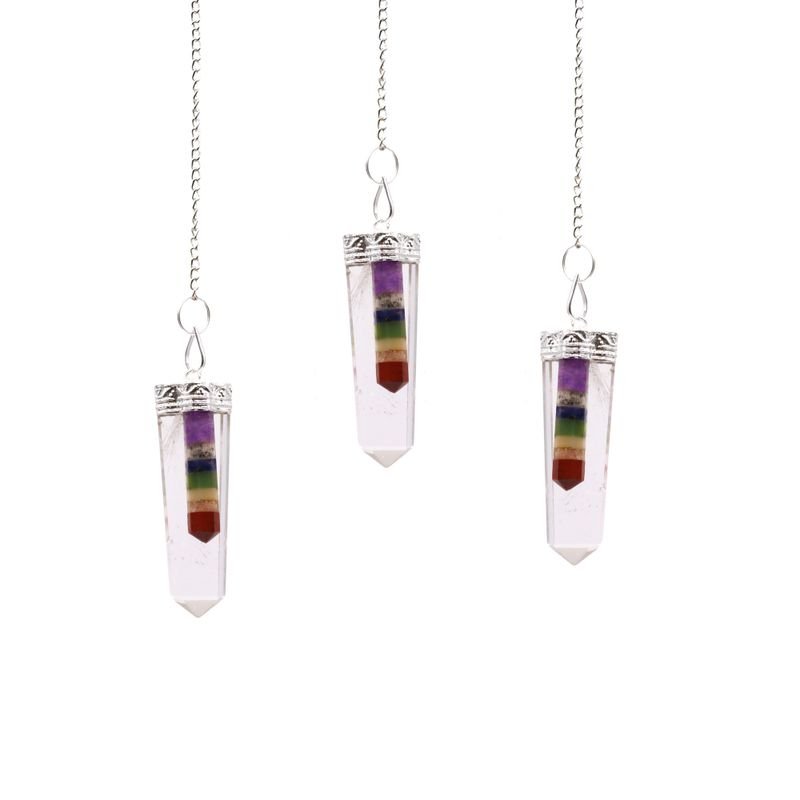 Pendule en Gemmes double - Quartz/ 7chakras