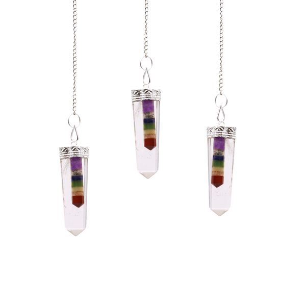 Pendule en Gemmes double - Quartz/ 7chakras