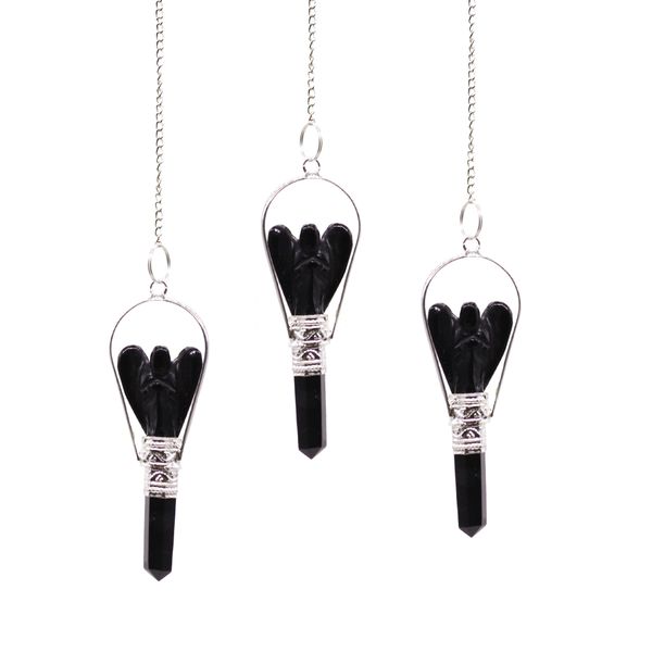 Pendule en Gemmes ange - Agate noire