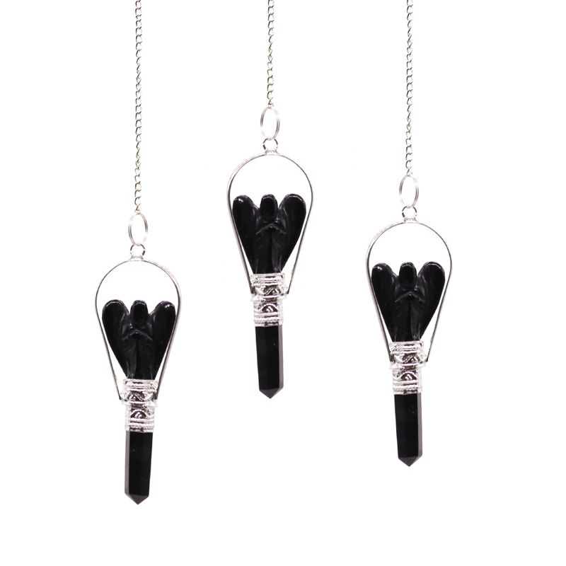 Pendule en Gemmes ange - Agate noire