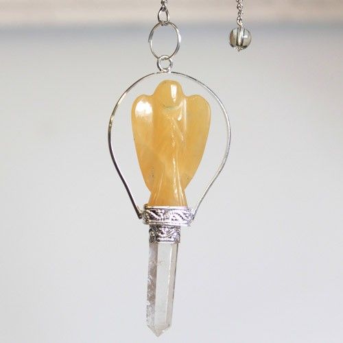 Pendule en Gemmes ange - Quartz jaune