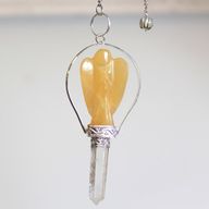 Pendule en Gemmes ange - Quartz jaune