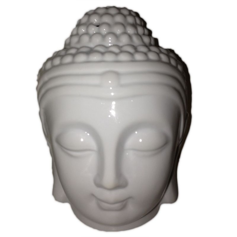 Brûleurs à huile - design fantaisie Brûleur à huile tête de bouddha - Blanc