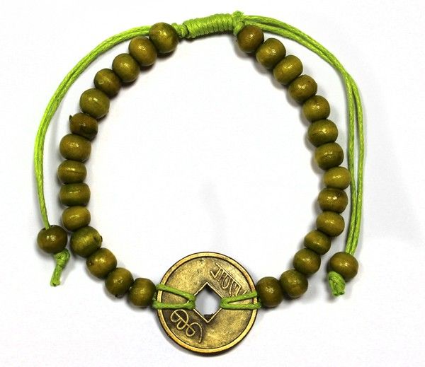 Bracelets Feng shui de Bali - Vert citron