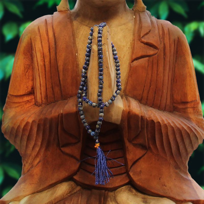 Mala tibétain Mala avec 108 perles - Lapis