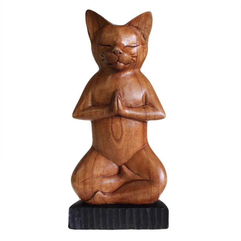 Chats Yoga sculptés à la main En position - du Lotus