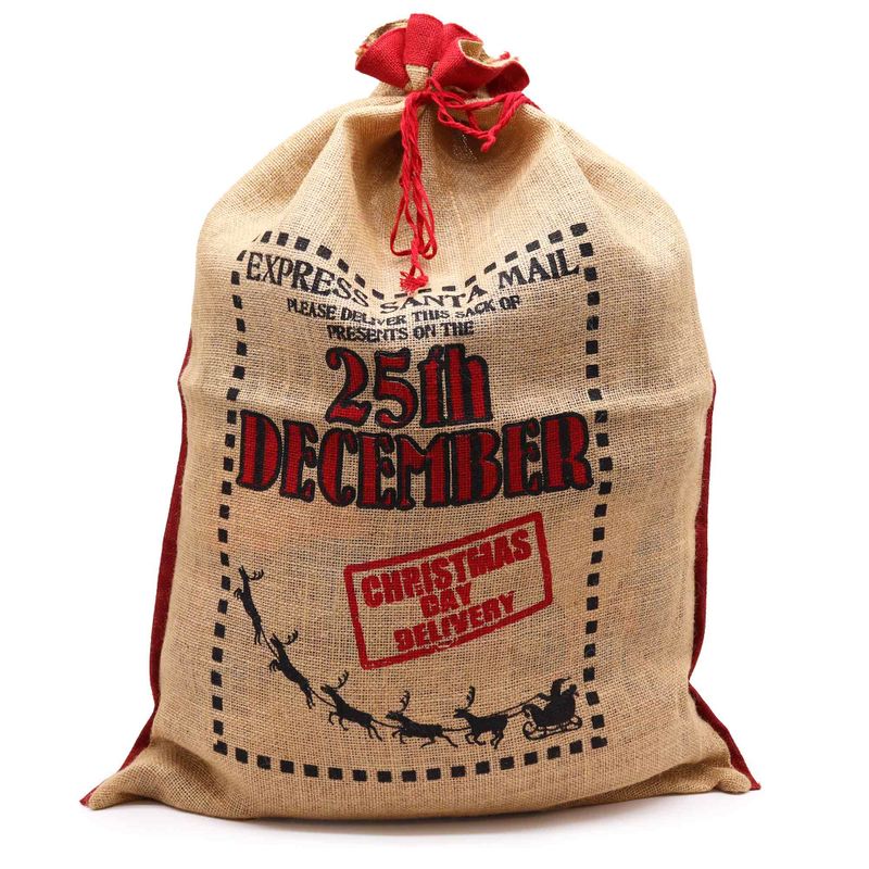 Sacs en jute de Noël "25th December"