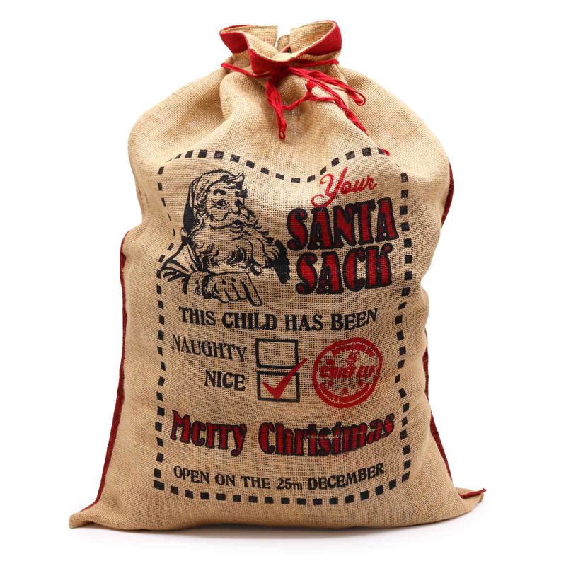 Sacs en Jute de Noël - "This Child Has Been.. Nice!"