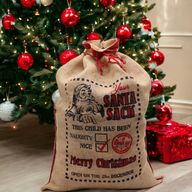 Sacs en Jute de Noël - "This Child Has Been.. Nice!"