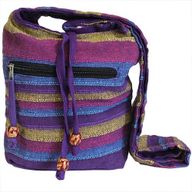 Sacs Ethniques avec sangle Couleur bleue/ violette Fleurs sauvages