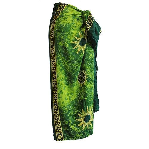 Sarongs Celtiques de Bali - Symboles du Soleil (4 Couleurs Assorties)