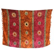 Sarongs Celtiques de Bali - Symboles du Soleil (4 Couleurs Assorties)
