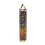 Baguette d'Alimentation en Orgonite 15cm Cuivre & Gemmes