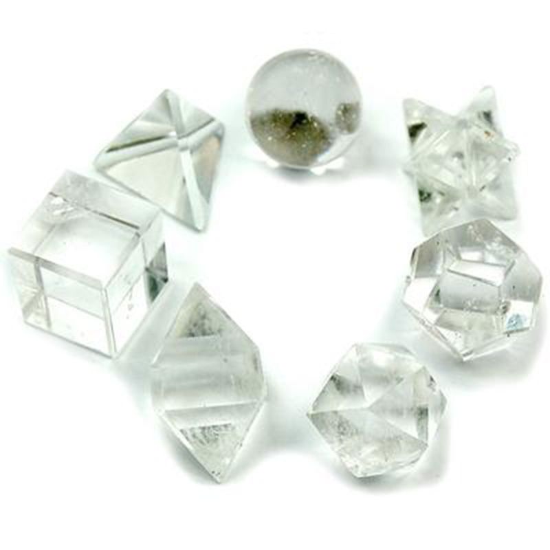 Set ésoterique de 7 Pierres Géométriques en Cristal