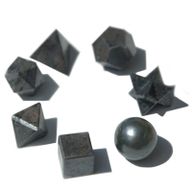 Set ésoterique de 7 Pierres Géométriques Agate Noire