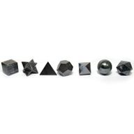Set ésoterique de 7 Pierres Géométriques Agate Noire