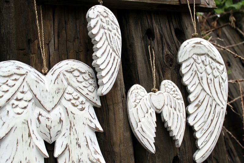 Petites ailes d'ange artisanales - Coeur - 15cm