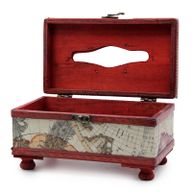 Boite pour mouchoirs - Carte Ancienne avec Pieds