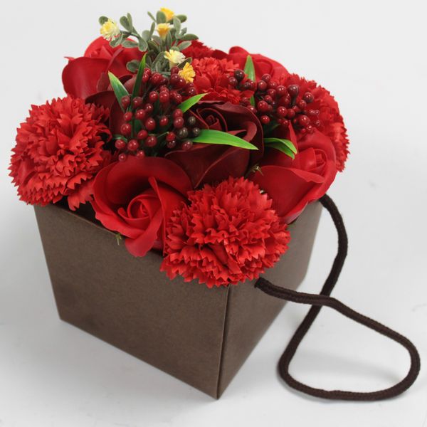 Bouquet de Fleurs de Bain - Roses et oeillets Rouge