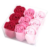 Boîtes de 9 Roses de Savon - Rose
