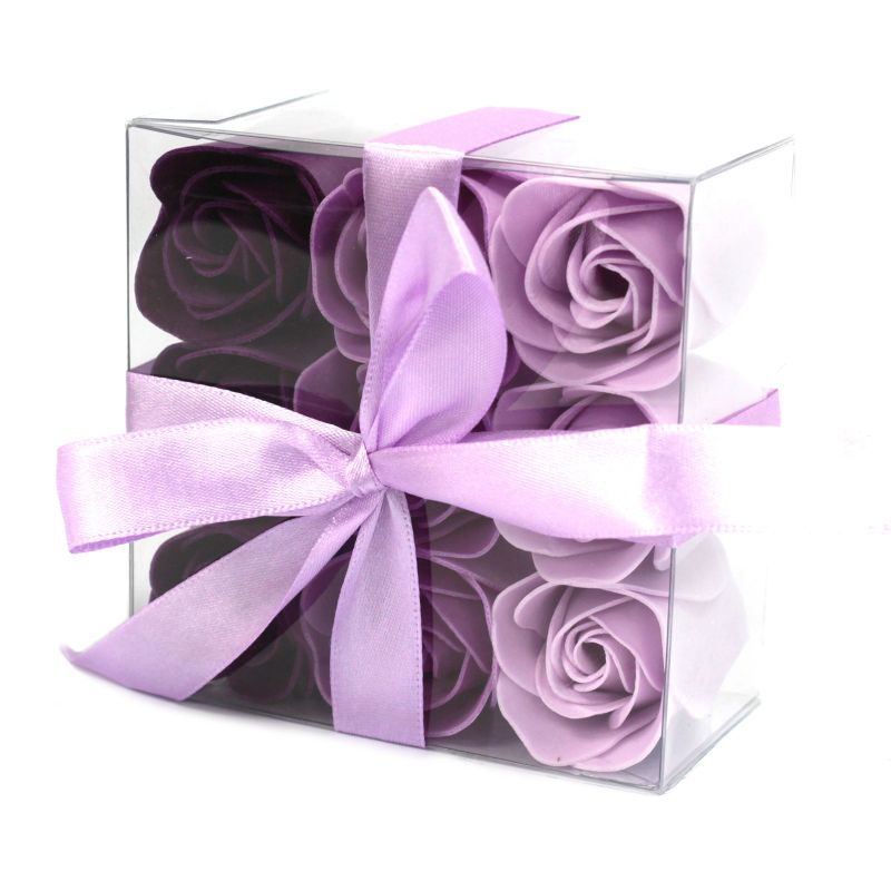 Boîtes de 9 Roses de Savon - Lavande