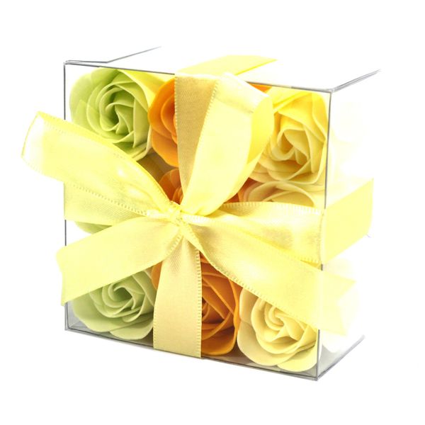 Boîtes de 9 Roses de Savon - Rose du Printemps