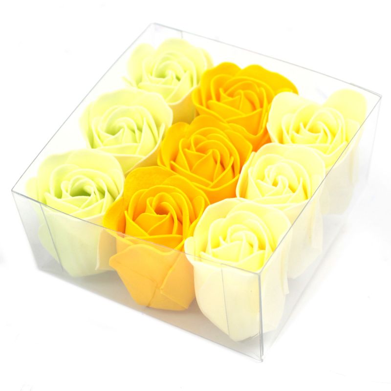 Boîtes de 9 Roses de Savon - Rose du Printemps