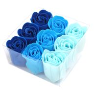 Boîtes de 9 Roses de Savon - Bleue