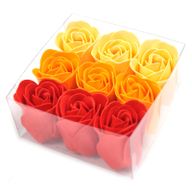 Boîtes de 9 Roses de Savon - Pêche