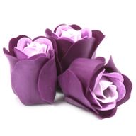 Boîtes  de 3 Roses de Savon Boîte Coeur - Lavande