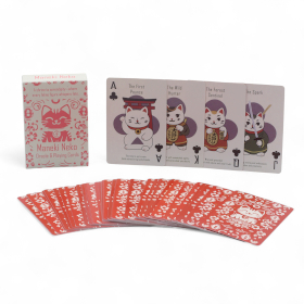 10x Cartes à jouer et oracles Chats Porte-Bonheur – Jeu Maneki Neko