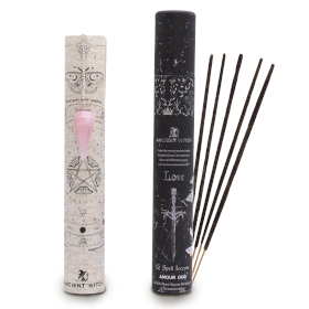 4x Encens Ancient Witch – Tube de Sortilèges – Amour – Pendule en Quartz Rose