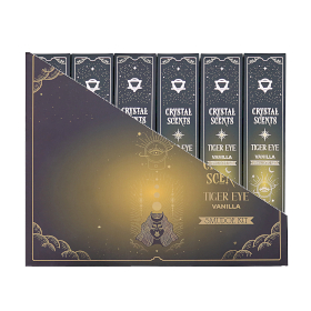 12x Encens & Cristaux Œil de Tigre - Coffret Vanille